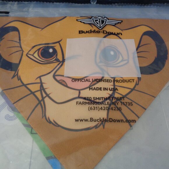 Disney Buckle-Down Dog Pet Bandana Slide Over On To Collar Simba Lion King - Picture 1 of 1